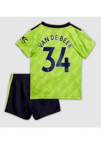 Fotbalové Dres Manchester United Donny van de Beek #34 Dětské Třetí Oblečení 2022-23 Krátký Rukáv (+ trenýrky)